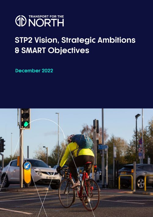 Annex 1 – STP2 Vision, Ambitions & Objectives document cover with cyclist