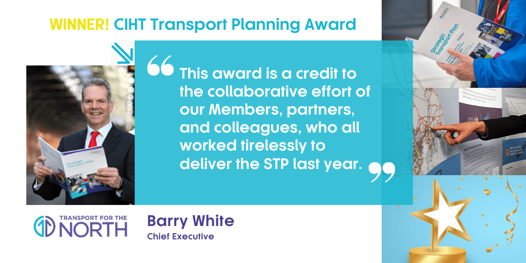 Transport for the North has scooped a prestigious industry award after setting out a 30-year vision for investment in the region.
