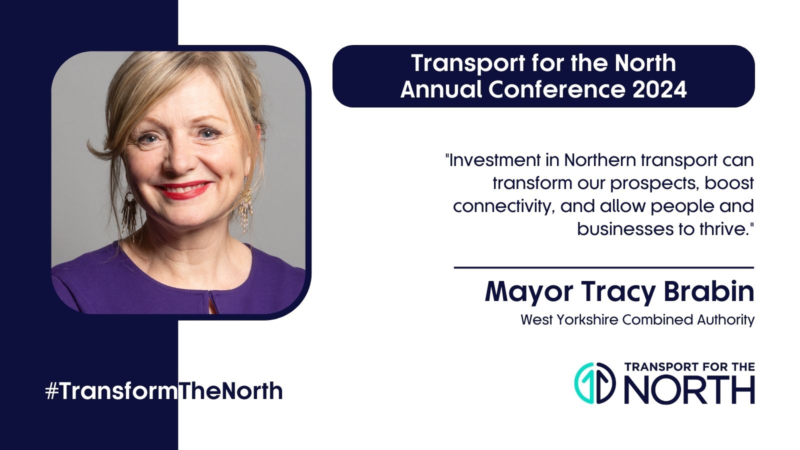 Mayor Tracy Brabin ahead of TfN's Annual Conference 2024