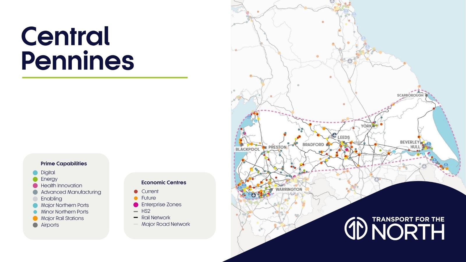 Map of the Central Pennines Strategic Development Corridor