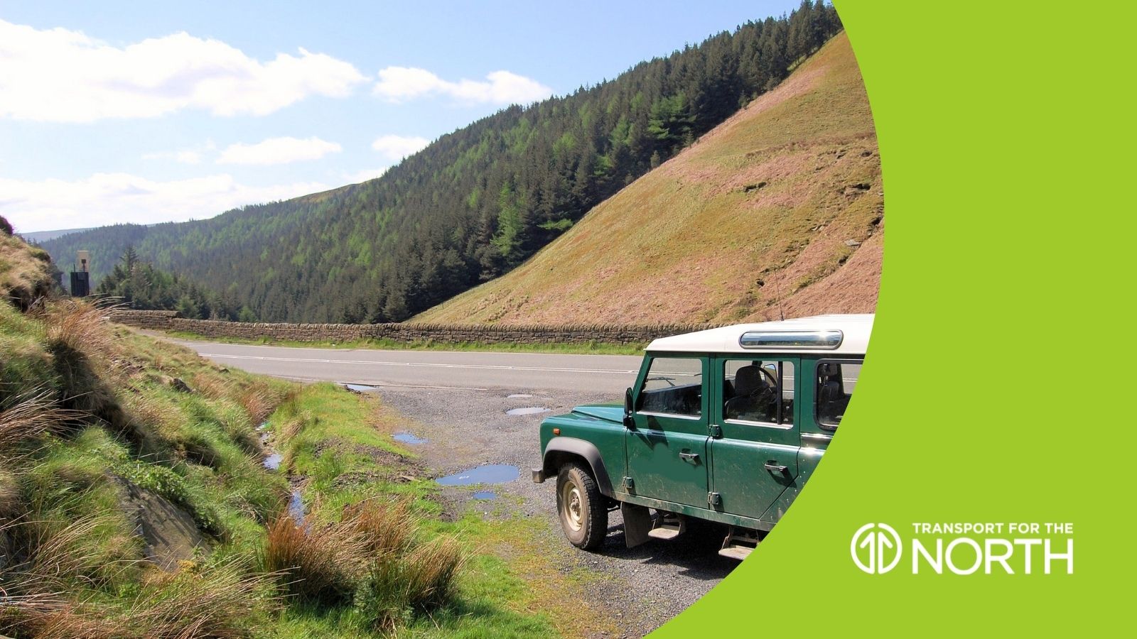 Snake Pass in Derbyshire with a National Trust vehicle