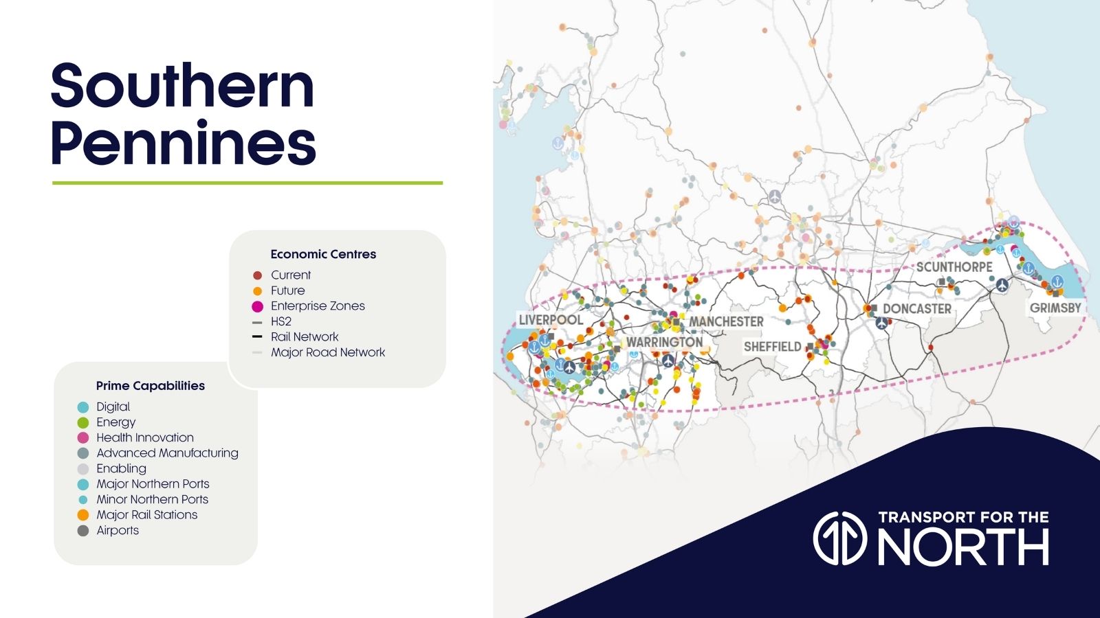 Map of the Southern Pennines Strategic Development Corridor