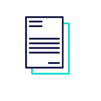 Document Icon in navy and teal