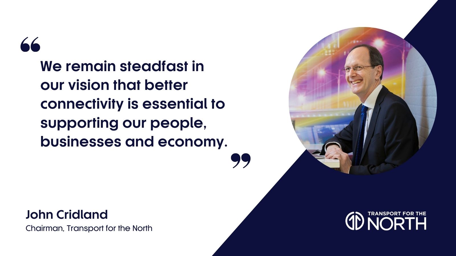 Quote from John Cridland about Transport for the North's vision