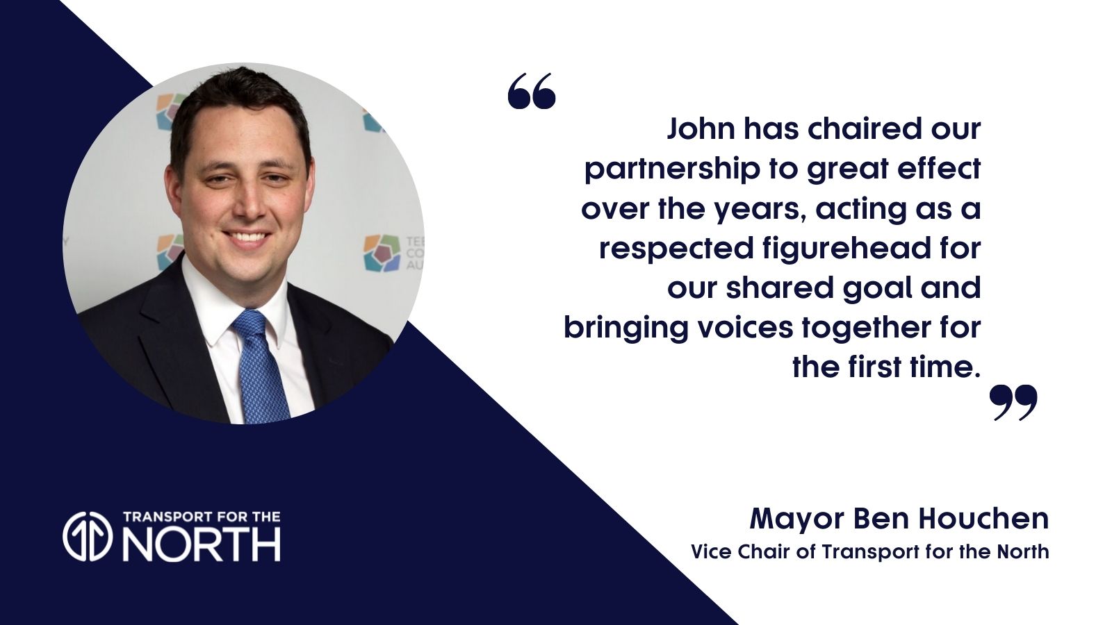 Mayor Ben Houchen, Vice Chair of Transport for the North, comments on John Cridland standing down as chairman