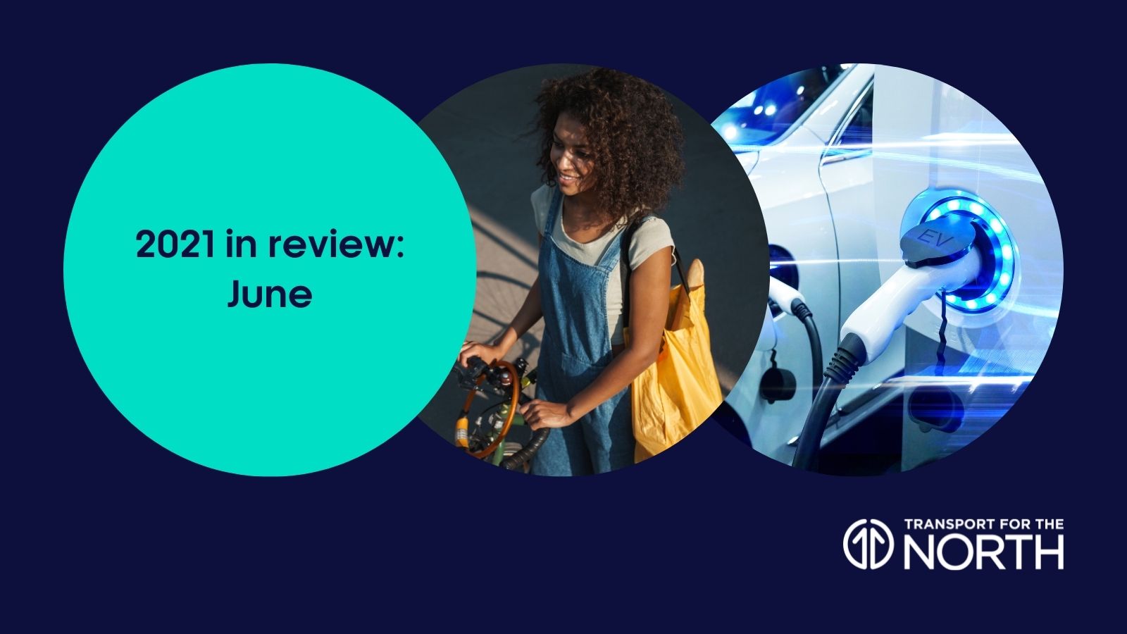 June review 2021 woman with bike and EV charging