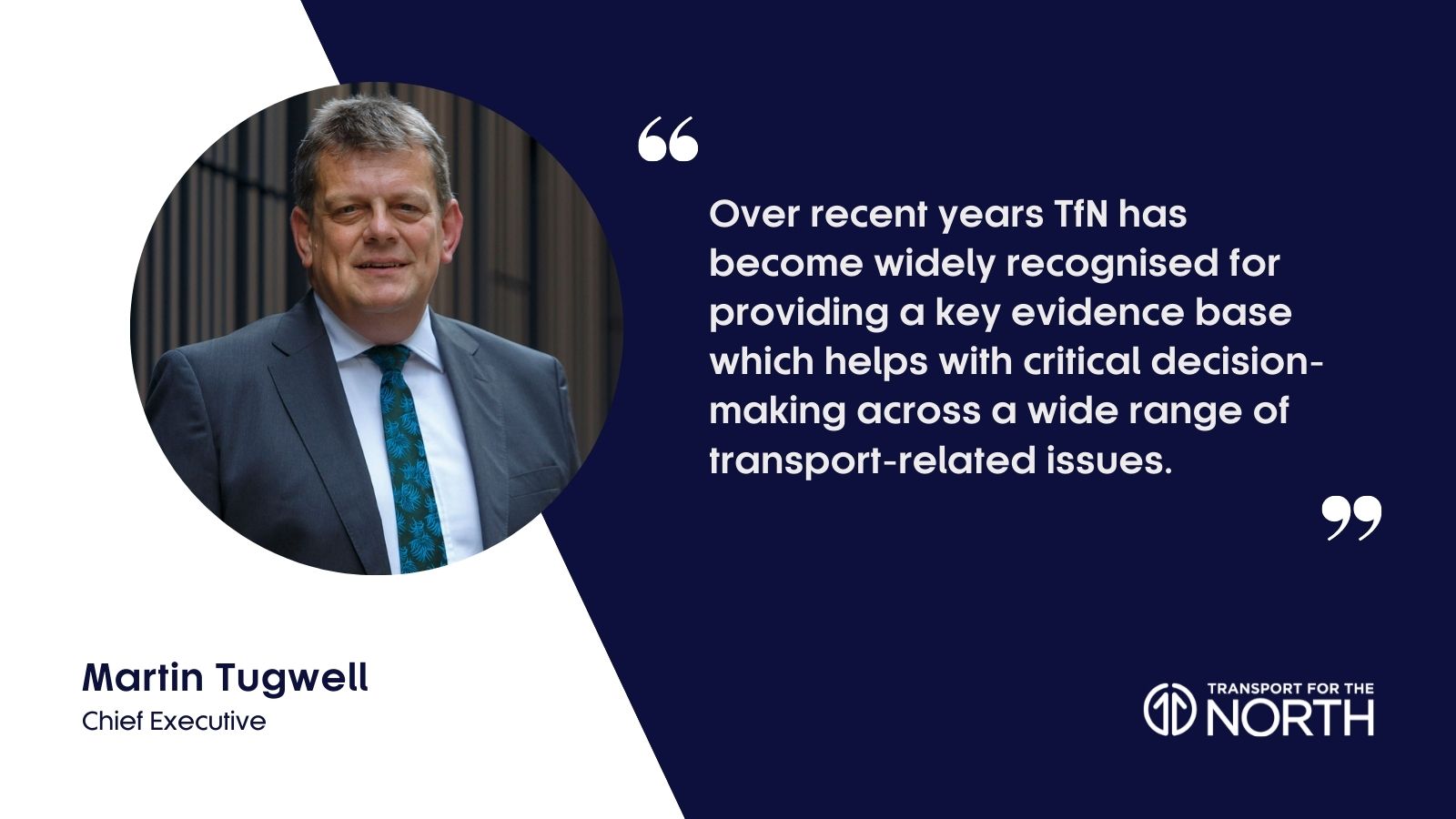 Quote from Martin Tugwell ahead of Transport for the North board meeting in June 2022