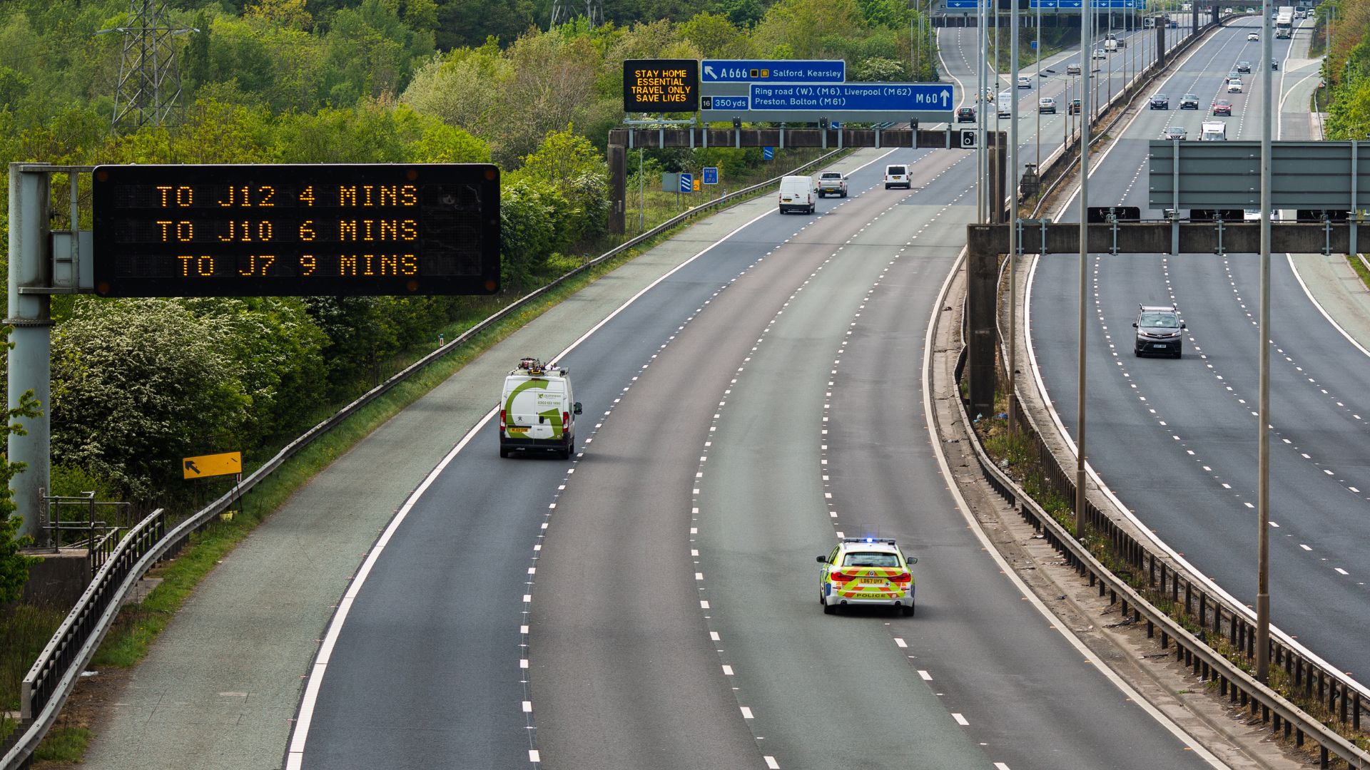 A police car on the M60 Motorway