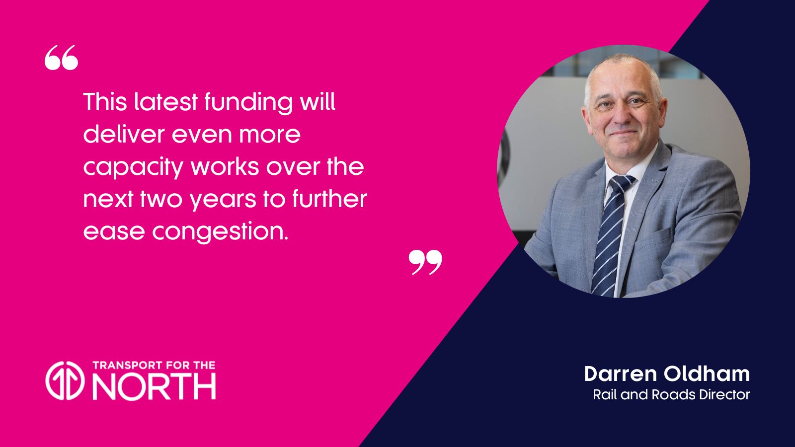 Darren Oldham responds to £72m package for Manchester rail network