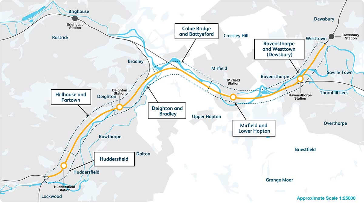 Network Rail is proposing an upgrade to a section of railway between Huddersfield and Westtown (Dewsbury)