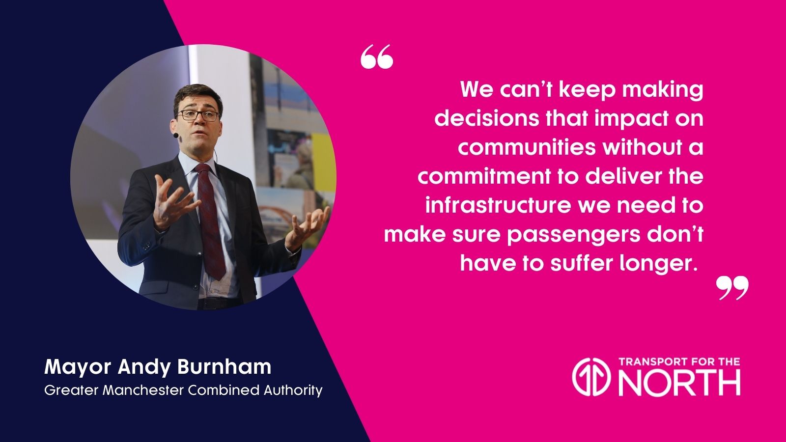 Mayor Andy Burnham quote on rail timetable changes