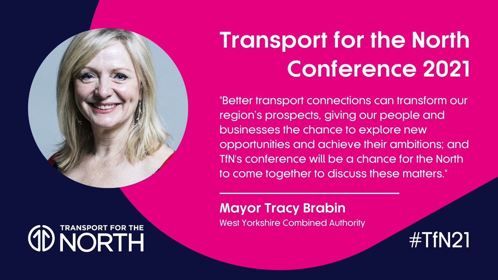 Tracy Brabin speaker quote ahead of Transport for the North annual conference 2021