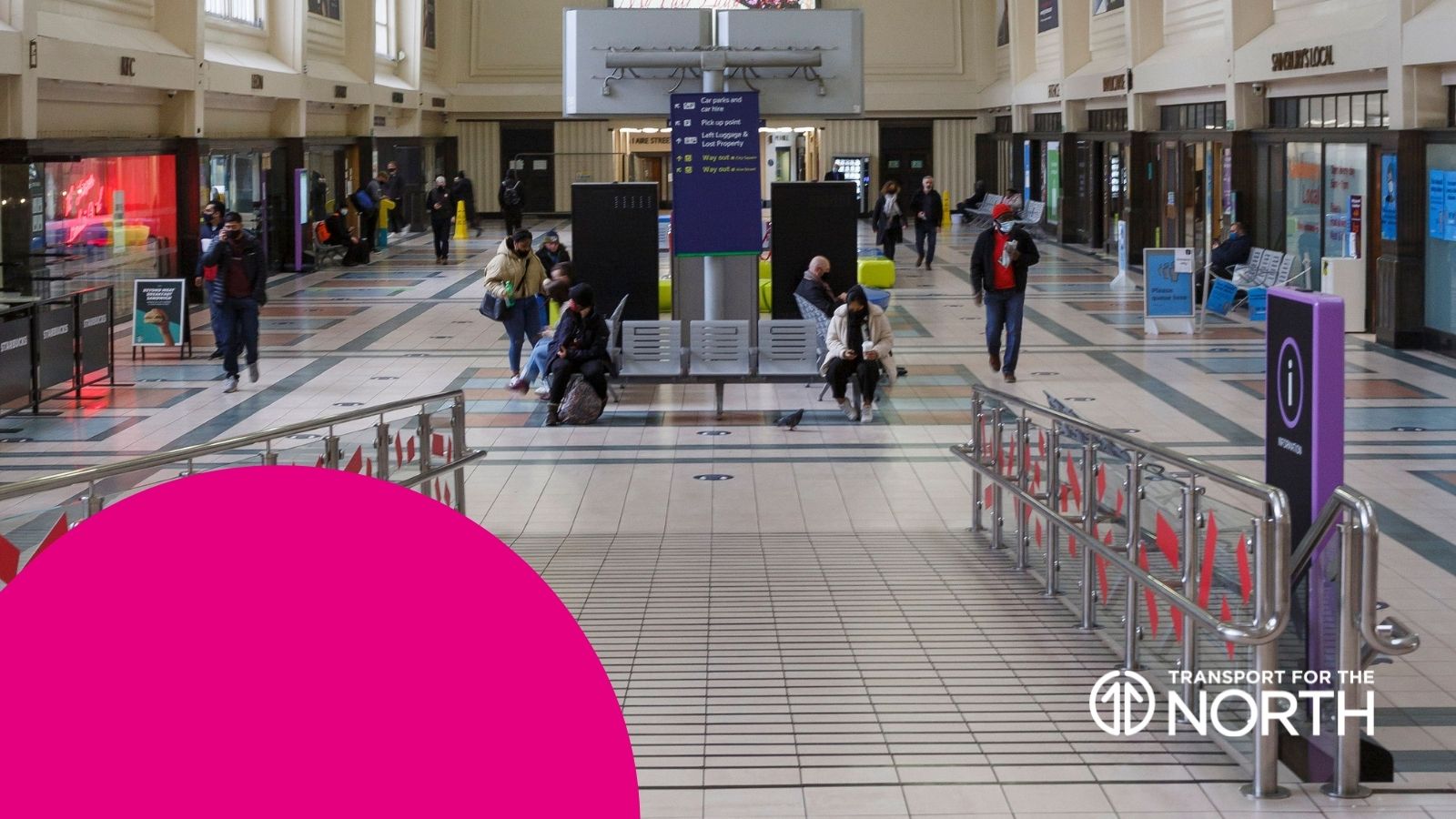 York Station concourse with wheelchair accessible ramp