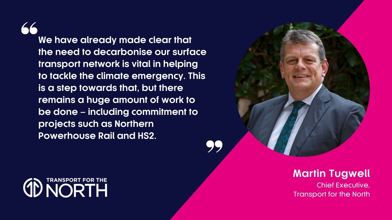 Martin Tugwell quote on the Government announcement of a £78 million plan to electrify a key section of the North West’s rail network between Lostock Junction and Wigan North Western.